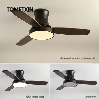 Stropní ventilátor se světlem, dálkové ovládání ventilátorů pro domácí dřevěné moderní lampa osvětlení DC Reverzní letní zimní cirkulaci vzduchu