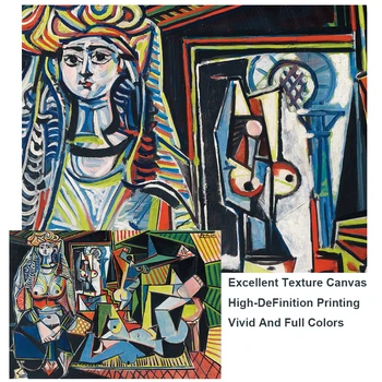 Pabla Picassa Les femmes d ' Alger Plátno Obrazy, Reprodukce Slavné Kresby Plátno Umění Plakáty A Tisky Umění Zdi Obrázky