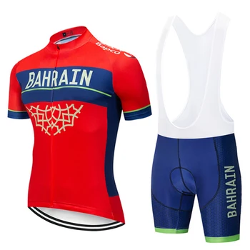 Nový 2020 TÝM bahrajnu roupa de ciclismo Cyklistický dres 9D cyklistické šortky oblek pánské rychlé suché kole košile Maillot bib šortky set