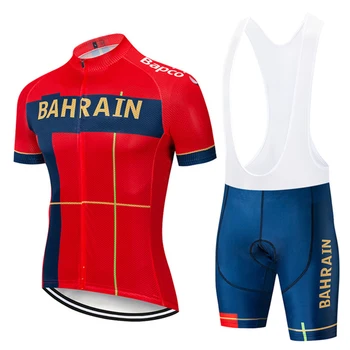 Nový 2020 TÝM bahrajnu roupa de ciclismo Cyklistický dres 9D cyklistické šortky oblek pánské rychlé suché kole košile Maillot bib šortky set