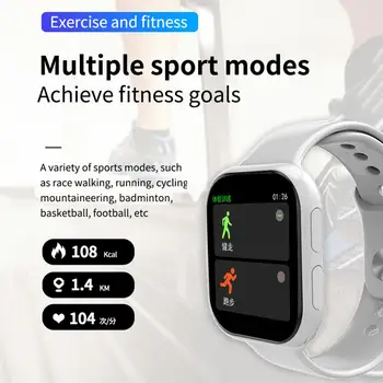 Dotyková obrazovka bluetooth inteligentní hodinky, dotykový displej budík, monitorování spánku sportovní hodinky podporuje srdeční frekvence, EKG monitor