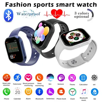 Dotyková obrazovka bluetooth inteligentní hodinky, dotykový displej budík, monitorování spánku sportovní hodinky podporuje srdeční frekvence, EKG monitor