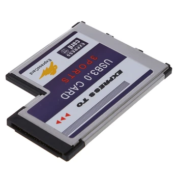 3 Port USB 3.0 Express Card 54mm PCMCIA Express Karty pro Notebook NOVÝ