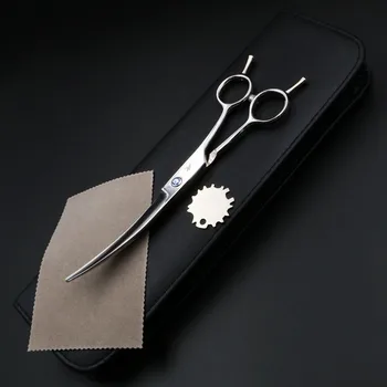 Profesionální Kadeřnické Nůžky 7 Palcový Stříhání Vlasů Nůžky Barber Pet Nůžky Zakřivené směrem Nahoru, Pravé/levé Ruky