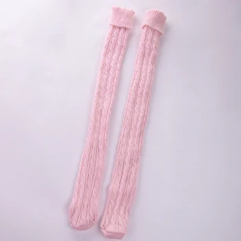 Růžové Teplé Stehna Vysoké Ponožky Pro Dámské Dívky Nové Módní Podkolenky Dámská Zimní Sexy Pletené Dlouhé Ponožky Dámské Dlouhé Punčochy