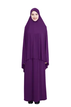 Muslimské Ženy Modlitby Sada 2ks Islámský Ramadán Arabské Džilbáb Oděv Burku Plné Krytí Thobe Režijní Topy+Sukně Hajj Bohoslužby