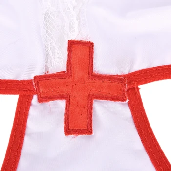 IKOKY 3 ks/set Ohlávka Sestry Uniformy zdravotní Sestra Cosplay Kostýmy, Erotické spodní Prádlo Cosplay Sexy Ženy