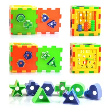 Inteligence Box Cube Naučit Tvar Rozpoznávání Barev Hodiny, Stavebních Bloků, Děti, Vzdělávací Třídění Puzzle Hračky