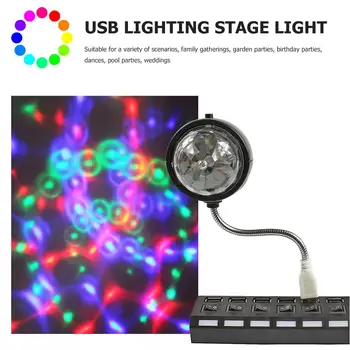 W530 USB LED Barevné Rotující Magic Ball Fázi Světla Lampa KTV Party Disco Projektor Vysoký Jas Nízká Spotřeba Energie