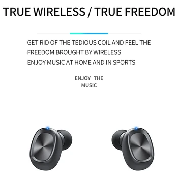 Bluetooth Sluchátka Bezdrátová Dvě Uši Sportovní Běžecké Mini Hudební Sluchátka Hi-IPX7 Voděodolná sluchátka, Dotykové Ovládání Headset pro