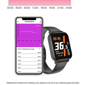 F25 Chytré Hodinky Teplota Monitoru Srdečního tepu Dotykovou Obrazovku Fitness Tracker pro Ženy, Muže Sportovní Smartwatch pro iOS, Android