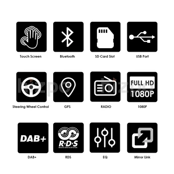 Hizpo Auto Multimediální Přehrávač Univerzální Auto Stereo 7 Palcový Dvojité Din Auto Navigace Podporuje GPS, Bluetooth, AM FM Mirror-Link USB