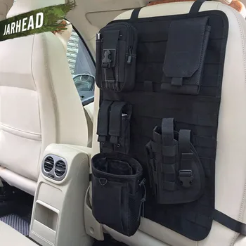 Univerzální Taktické MOLLE Auto Zadní Sedadla Organizátor vojenské MOLLE Panel Vozidlo Seat Cover Protector Kit Černá Mat
