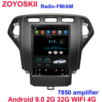 Android 9.0 10.4 palcový vertikální displej auto gps radio bt navigace přehrávač pro ford Mondeo 2007-2010 carplay 4G 64G WIFI 4G 8 Jádro