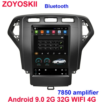 Android 9.0 10.4 palcový vertikální displej auto gps radio bt navigace přehrávač pro ford Mondeo 2007-2010 carplay 4G 64G WIFI 4G 8 Jádro