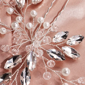 Miallo Módní Rakouských Crystal Perly Svatební Sponky do vlasů Spony, Svatební Vlasy, Šperky, Doplňky, Ručně vyráběné Přilby pro Ženy