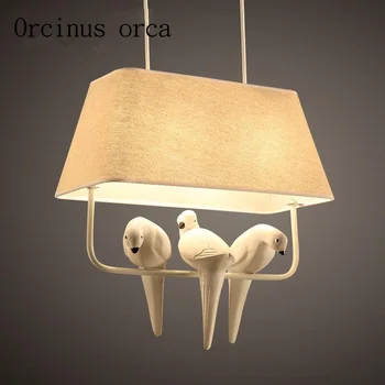 Americká country pták lustr obývací pokoj, jídelna, tři hlavy lampa kreativní Nordic jednoduché pastorační studie Lustr