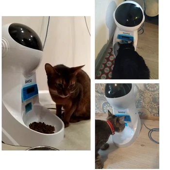 Iseebiz 3L Automatické Pet Feeder S Hlasový Záznam domácí Zvířata Misku s Jídlem Pro Středně Malý Pes, Kočka LCD Obrazovce Dávkovače 4 Krát Jeden Den