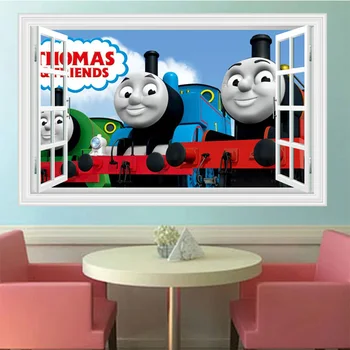 Thomas 3D samolepky na zeď kreativní samolepky dětský pokoj dekorace stěny samolepky 3D efekt, dětský pokoj DIY dekorace