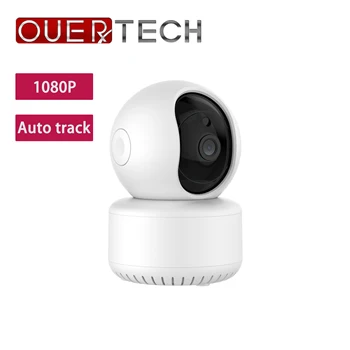 OUERTECH Automatické sledování a obousměrný Audio 360 2MP WI-fi Inteligentní kamery Bezpečnostní Kamera pro domácí s Card Slot