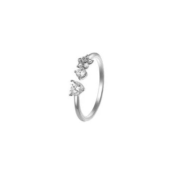18K Zlato Snubní Prsteny pro Ženy Móda Jednoduchý Květ Prsten Žena Muž Klasický Zásnubní Bílé Zlato Ring Jemné Šperky anillos