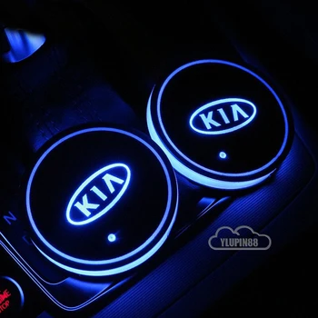 2ks Auto Logo, LED, Voda Cup Light Mat Auto Logo Lampa Pad Pro KIA K2 K3 K4 K5 K6 K7 KX5 Sorento 2019 Sportage R Rio Duše Dráze