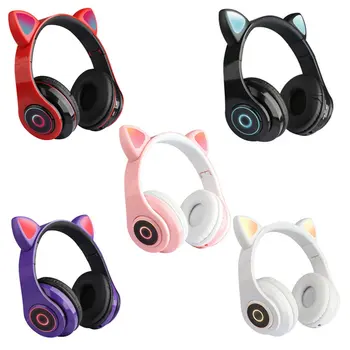 B39 Kočičí Uši Sluchátka Bilaterální Stereo Bezdrátový Headset Sluchátka Pro Děti, Dívky, Podporu Hudby, Hlasové Ovládání