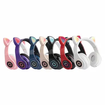 B39 Kočičí Uši Sluchátka Bilaterální Stereo Bezdrátový Headset Sluchátka Pro Děti, Dívky, Podporu Hudby, Hlasové Ovládání