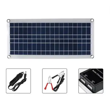 50W Solární Panel 12V 5V USB Přenosný Solární Panel Buněk+ 10/20/30/40A Regulátor pro Auto, Jachta RV Nabíjení Venkovní Nouzové Světlo