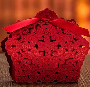 100X Svatební Cukroví Boxy Červená Modrá Bílá vintage Laser Cut Svatební Favor Boxy Casamento Svatební Laskavosti, Dárky, narozeniny, dětské ukázat
