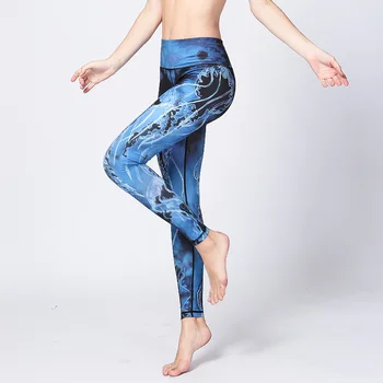 Barevný tisk Vysoké Pasu Energie Bezešvé Dámské Yoga Legíny Workout Běží Sportovní Kalhoty Push Up Hip Posilovna Legíny Ženy Kalhoty