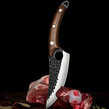 Longquan ručně porazit ostrý kuchyňský nůž domácnosti kuchyňská sada 6 nožů vykostění kráječ nůž na maso nůž stojan