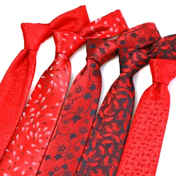 YISHLINE Pánská kravata 2020 Módní 7CM Květinové 1200 Jehly Muž, Krk, Kravaty, Šály ženich Svatební Kravata Modrá ČERVENÁ Muži Příslušenství