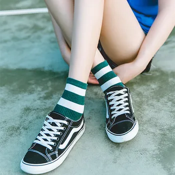 5 Párů Harajuku Vtipné Ponožky Ženy Candy Barvy Ženy Roztomilé Ponožky Lady Stripe Vzor Škole Dívky Korejský Styl Ležérní Ponožky