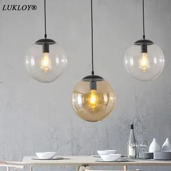 Závěsná Lampa Světlo Transparentní Sklo Kulatý Míč Sférické Restaurace, Bar Uličce Sálu Ostrov Průmyslové Retro Moderní Nordic