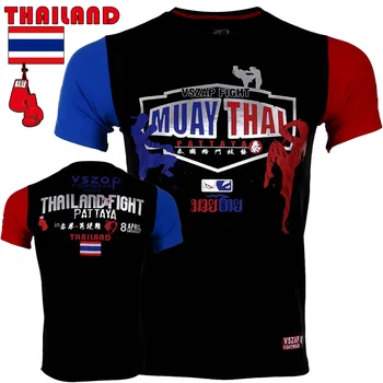 Vszap Muži MUAY THAI mma Jersey Box, MMA, Rukáv Boj Tiger Muay Thai Nosit Tričko Wolf