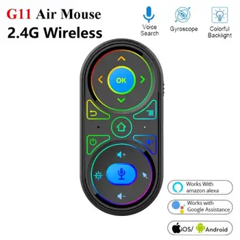 Nové G11 Podsvícený Air Mouse Google Voice Search Dálkové Ovládání 2,4 Ghz Bezdrátový Mikrofon Myš Pro Smart Home TV BOX S Alexa
