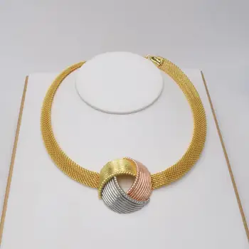 Vysoce Kvalitní Itálie 750 barva Zlata Šperky Set Pro Ženy, africké korálky jewlery módní náhrdelník náušnice šperky set
