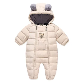 Nové zimní rodiny, sladění oblečení, dítě, chlapce, dívky, kombinézy a rukavice, Unisex Tlusté teplé snowsuit novorozené dítě batole sníh oblek