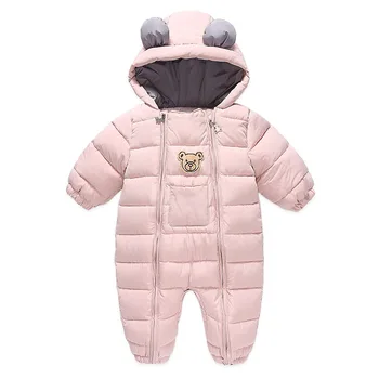 Nové zimní rodiny, sladění oblečení, dítě, chlapce, dívky, kombinézy a rukavice, Unisex Tlusté teplé snowsuit novorozené dítě batole sníh oblek