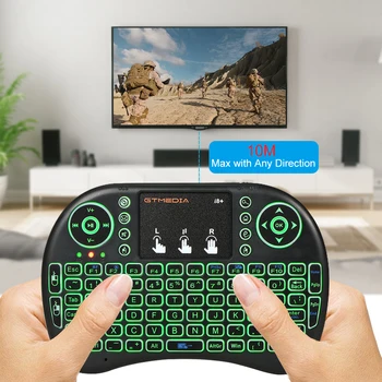 Ruský+English Keyboard GTMEDIA i8+ 2.4 GHZ, Podsvícená Wireless Air Myš S Touchpadem Dálkové Ovládání Klávesnice Pro Android TV BOX