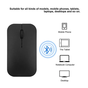 Bluetooth 3.0+4.0 Bezdrátová Dobíjecí Myš Optická Kanceláře Počítačové Myši, Ergonomický Slim Portable 3d PC Tichá Myš Pro Notebook