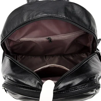 PU Kožené Dámské Elegantní jednobarevné batoh Velká Kapacita Značkové Přenosné Packbag Teenager Módní Ležérní Cestovní Batoh