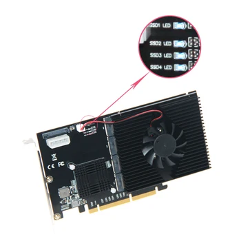 XT-XINTE 215*125 mm PCI-E Karty Adaptéru LM313 PCI-E 8X/16X NA 4P M. 2 (PCIe protokol) pro NVME Riser Karta pro 2242-2280 22110 SSD