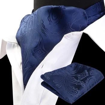 RBOCOTT Pánské Ascot Kapesník Nastavit Vintage Luxusní Klasický Paisley Kravata kapesníček Set Skřípat Vlastní Svatební Oblek Pro Muže