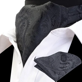 RBOCOTT Pánské Ascot Kapesník Nastavit Vintage Luxusní Klasický Paisley Kravata kapesníček Set Skřípat Vlastní Svatební Oblek Pro Muže