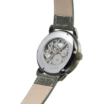 FORSINING Módní pánské a dámské hodinky, tmavě zelené duté dial design hodinky automatické mechanické náramkové hodinky