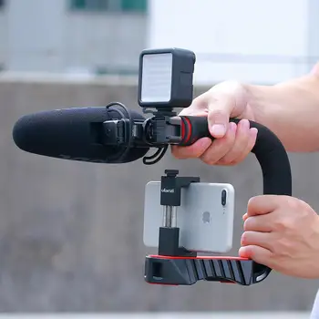 Ulanzi U-Grip Pro Kapesní Smartphone Video Rig Triple Studené Boty Stabilizátor Kamery Přenosné Video Gimbal pro Nikon Canon DSLR