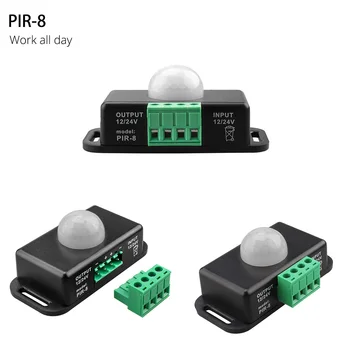 Vysoce Citlivé Snímače Pohybu PIR LED Strip Light Controller 12V - 24V Automatické Infračervený Senzor Vypínač Pro 5050 2835 LED Pás