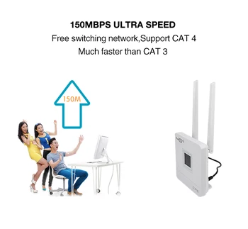 KuWfi 150Mbps Wireless CPE Routeru 4G Sim Karty Wifi Router KAT4 4G LTE FDD/TDD Odemknout Router S Externími Anténami WAN/LAN RJ45